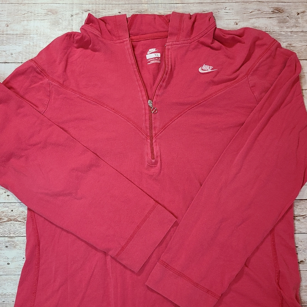 Nike Quarter Zip Hoodie Women's XL Coral
